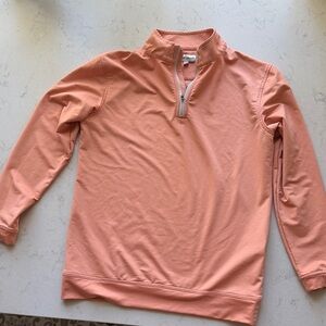 Peter Millar Peach Quarter-Zip Sweater